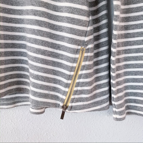 Talbots Outlet | Stripe Zipper Shirt 3/4 sleeve - Picture 3 of 4